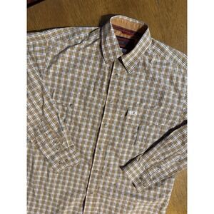 TwentY-X Mens XL Plaid Field Shirt Y2K Upland Hunting Cotton Button Front